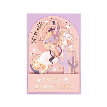 Popup Greeting card, Cowgirl, partytime (BGPU0036)