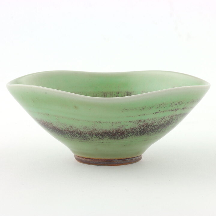 Berndt Friberg (1956) Unique Celadon and Oxblood Quadratic Bowl 9 cm