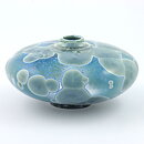 Isak Isaksson (2020) Unique Discus Vase with Blue Crystalline Glaze 19/10 cm