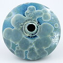 Isak Isaksson (2020) Unique Discus Vase with Blue Crystalline Glaze 19/10 cm