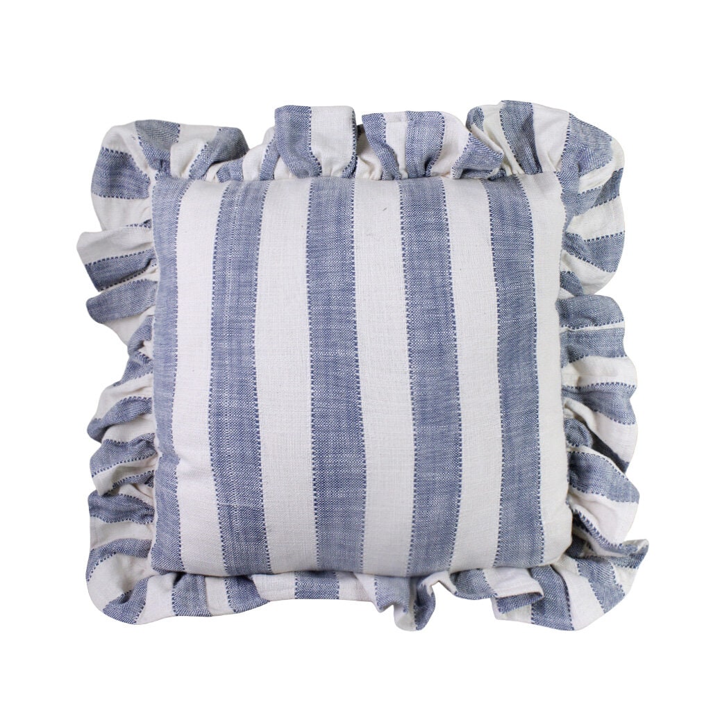 Kuddfodral Ida Randigt 45x45 - Blå/Vit - 2
