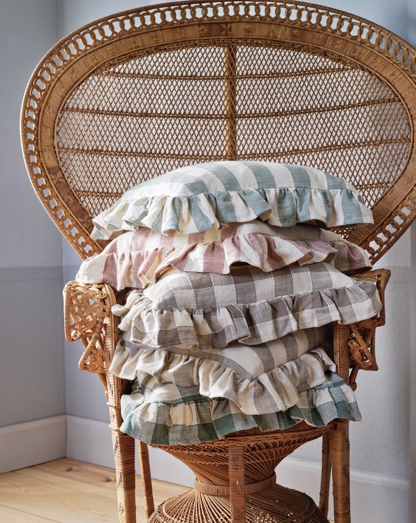 Cushion cover Ida Striped 45x45 - Green/White - 2