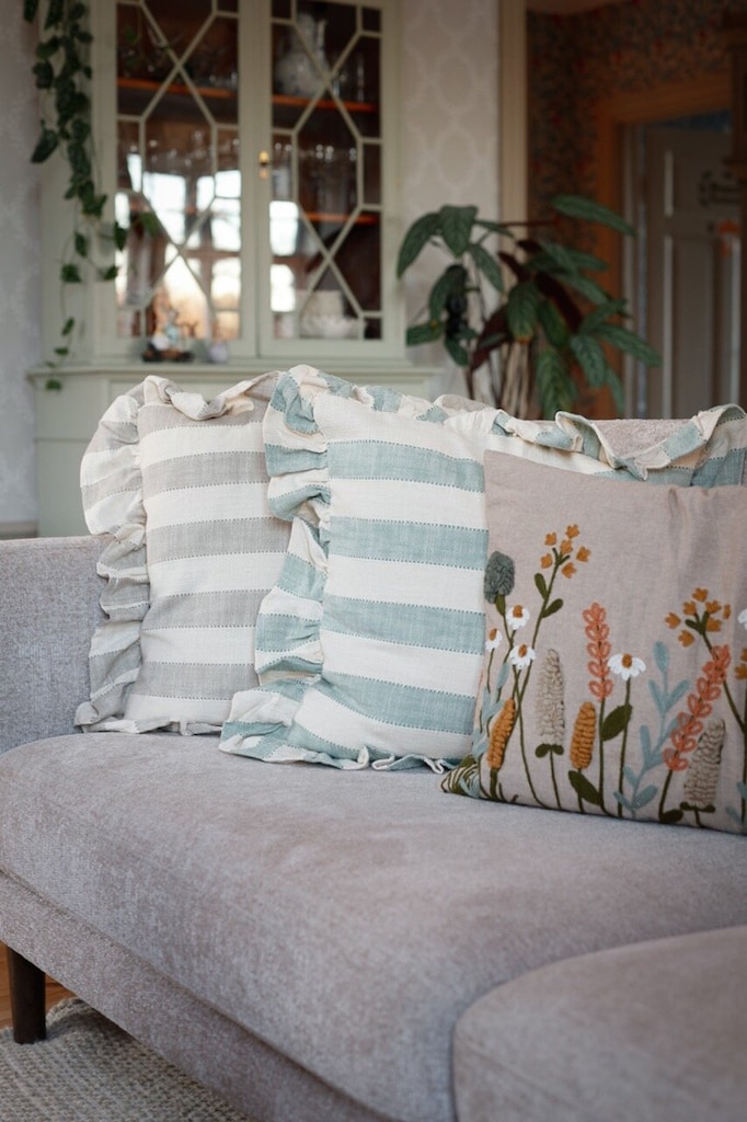 Cushion cover Ida Striped 45x45 - Green/White