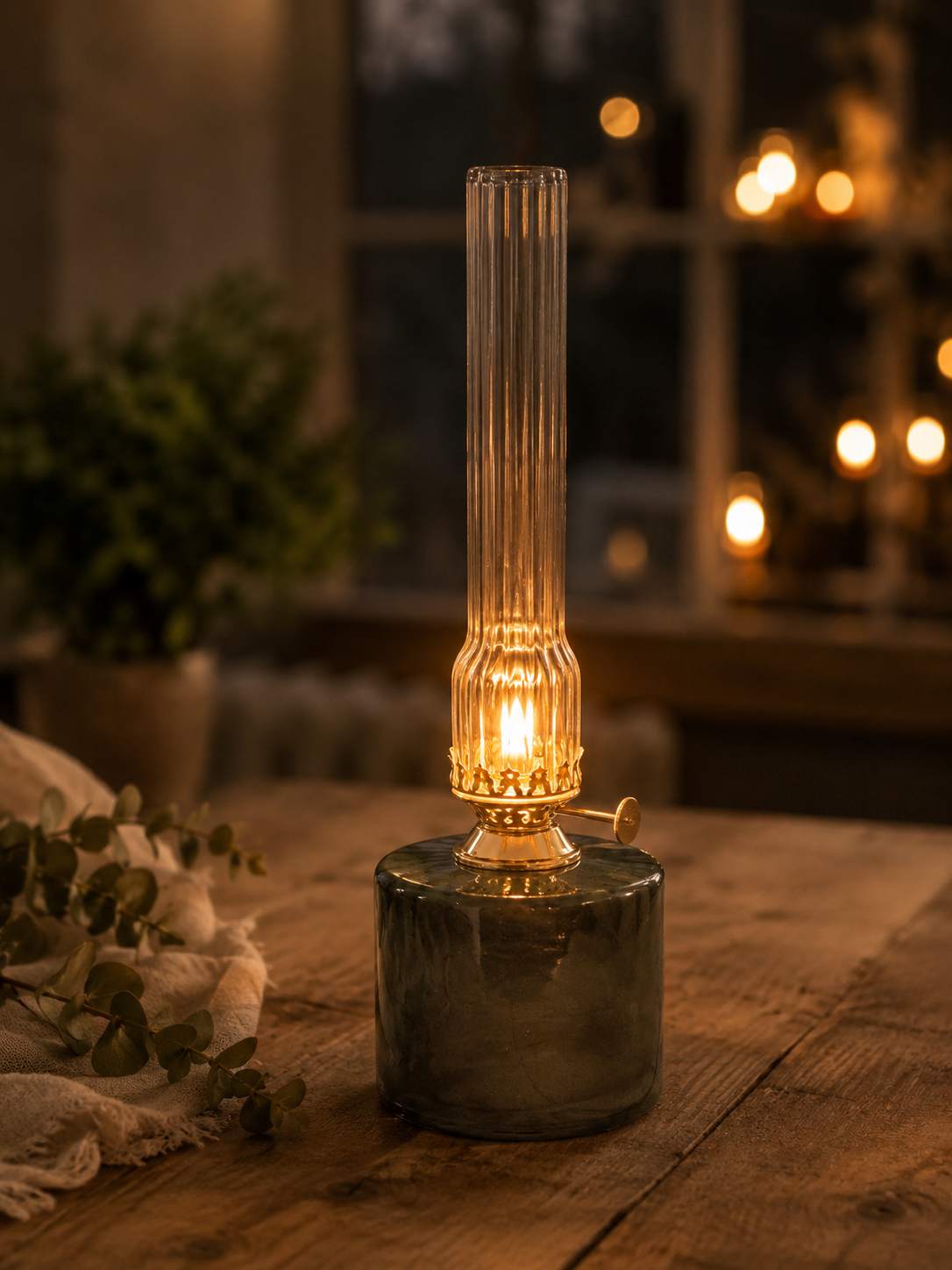 Fotogenlampa Elvira - Grön Rak Stor