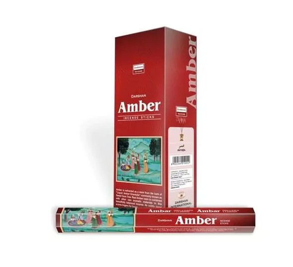 Amber Rökelspinnar -  Darshan, Hexagon paket