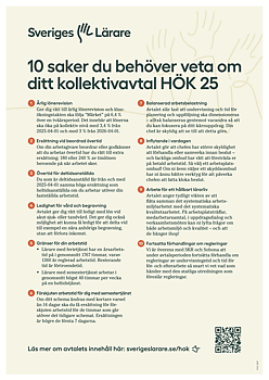 10 saker du behöver veta om ditt kollektivavtal HÖK 25 – affisch A4 - pdf