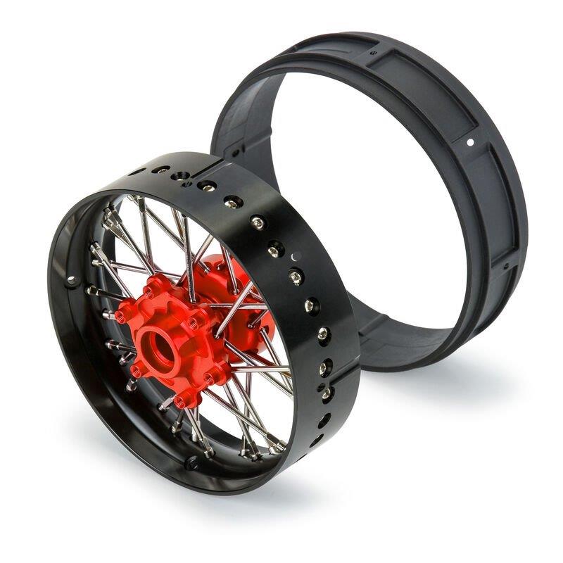 Proline 1/4 Pro-Spec Aluminum V2 Bead Front Wheel Black/Red (1): Promoto-SM - 4