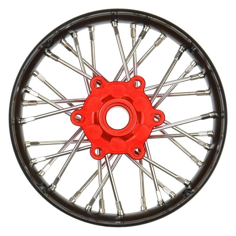 Proline 1/4 Pro-Spec Aluminum V2 Bead Front Wheel Black/Red (1): Promoto-SM