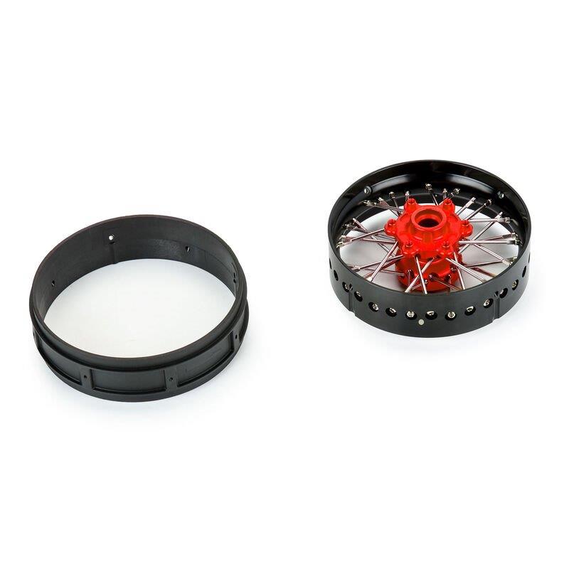 Proline 1/4 Pro-Spec Aluminum V2 Bead Front Wheel Black/Red (1): Promoto-SM - 3