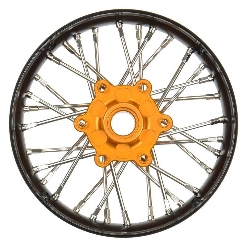 Proline 1/4 Pro-Spec Aluminum V2 Bead Front Wheel Black/Gold (1): Promoto-SM