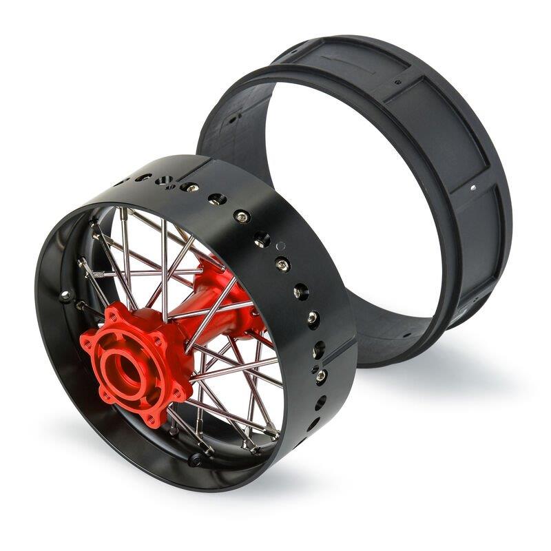 Proline 1/4 Pro-Spec Aluminum V2 Bead Rear Wheel Black/Red (1): Promoto-SM - 4