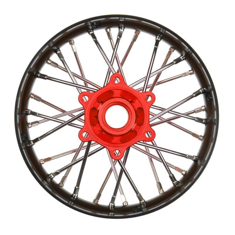Proline 1/4 Pro-Spec Aluminum V2 Bead Rear Wheel Black/Red (1): Promoto-SM