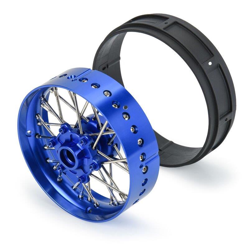 Proline 1/4 Pro-Spec Aluminum V2 Bead Front Wheel Blue/Blue (1): Promoto-SM - 4