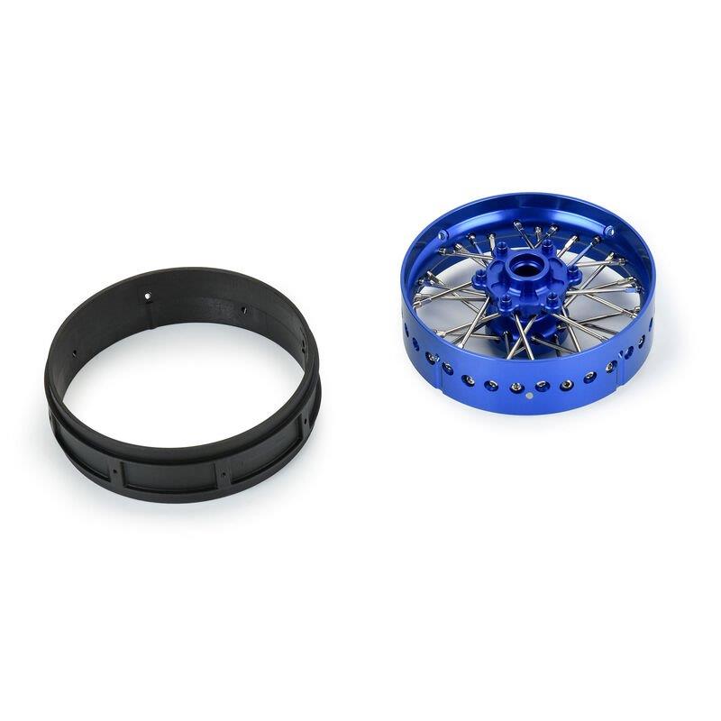 Proline 1/4 Pro-Spec Aluminum V2 Bead Front Wheel Blue/Blue (1): Promoto-SM - 3