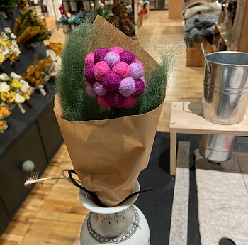 Bollblomma av minibollar 5cm- Rosa-Lila