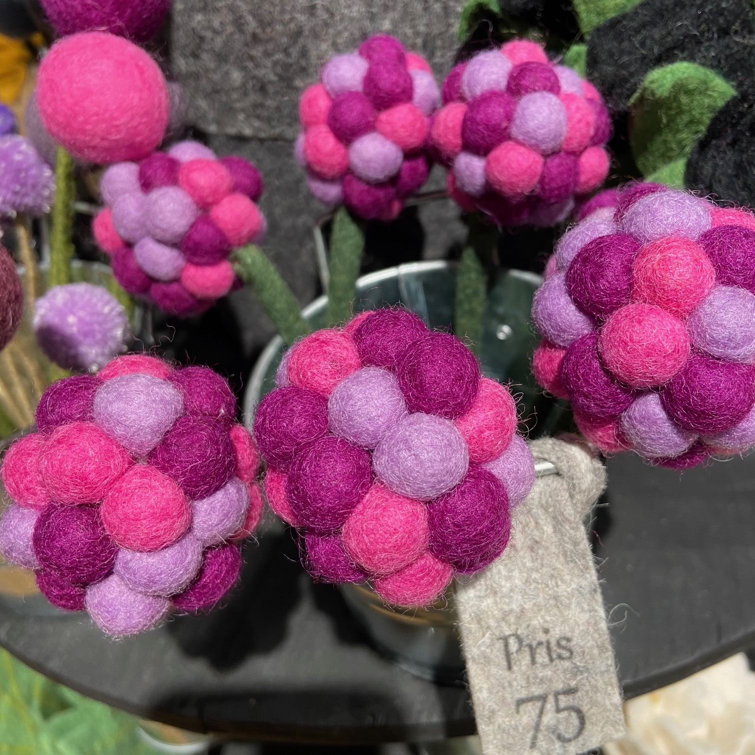 Bollblomma av minibollar 5cm- Rosa-Lila - 4