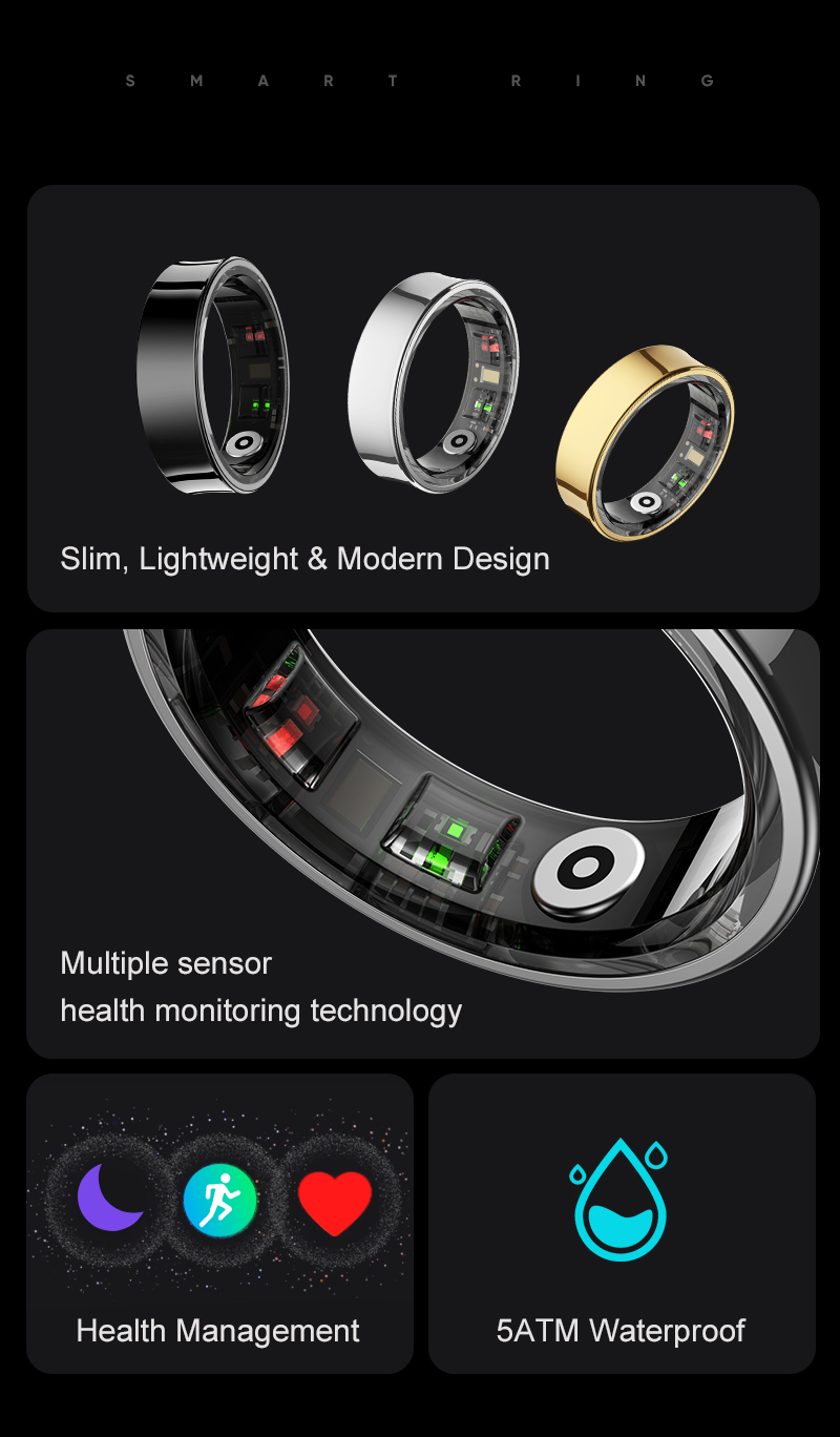 Philippe Palmer Smart Ring Air Gold + Charging Case - 5