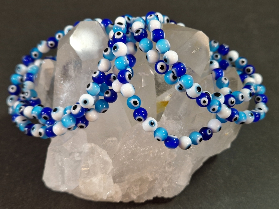  Nazar - Skyddande Ögat Armband med Glaspärlor - Mix, 6mm