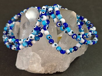  Nazar - Skyddande Ögat Armband med Glaspärlor - Mix, 6mm