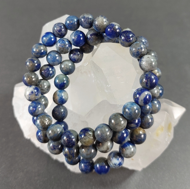 Ljus Lapis Lazuli Armband - 8mm Pärlor