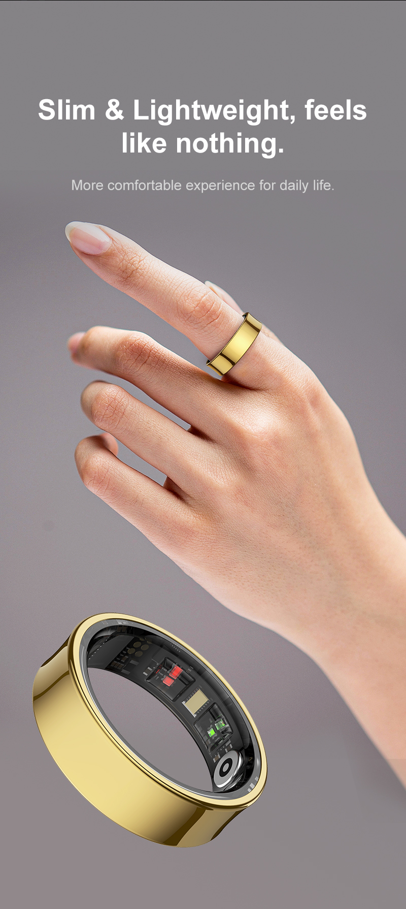 Philippe Palmer Smart Ring Air Silver + Charging Case - 9