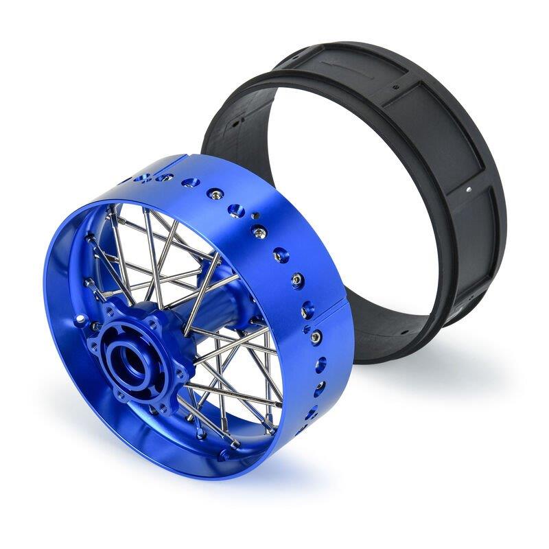 Proline 1/4 Pro-Spec Aluminum V2 Bead Rear Wheel Blue/Blue (1): Promoto-SM - 3