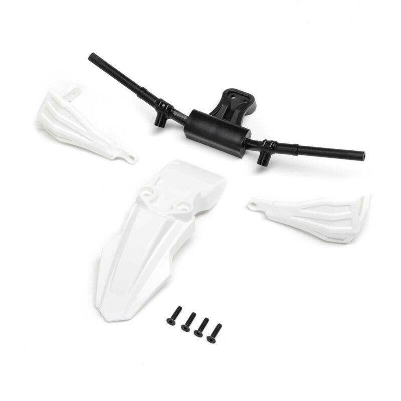 LOSI Fender, Handguards & Handle Bars, White: PM-SM/MX