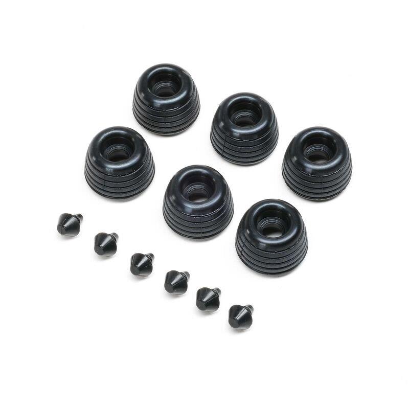 LOSI Rubber Lean Bar Wheels & Stops (6): PM-SM/MX