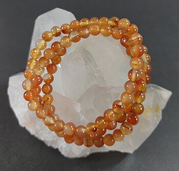 Karneol Armband - 6mm Pärlor