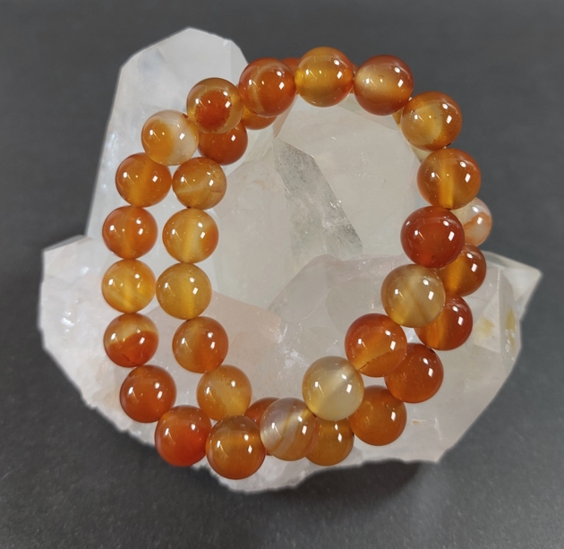 Karneol Armband - 10mm Pärlor