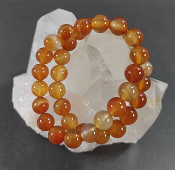 Karneol Armband - 10mm Pärlor