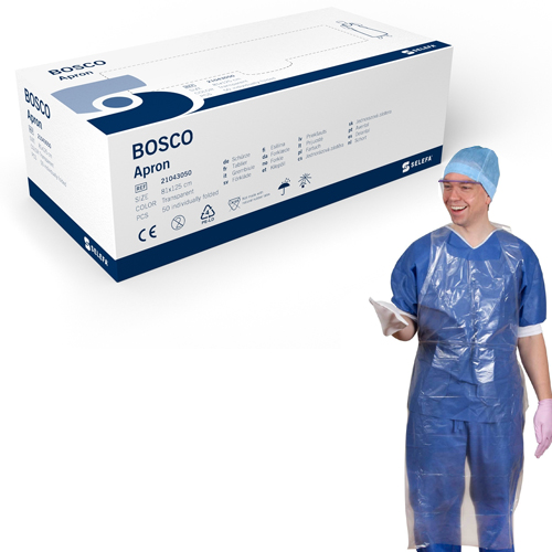 Förkläde Plast Engångs Bosco Transparent, 50St.