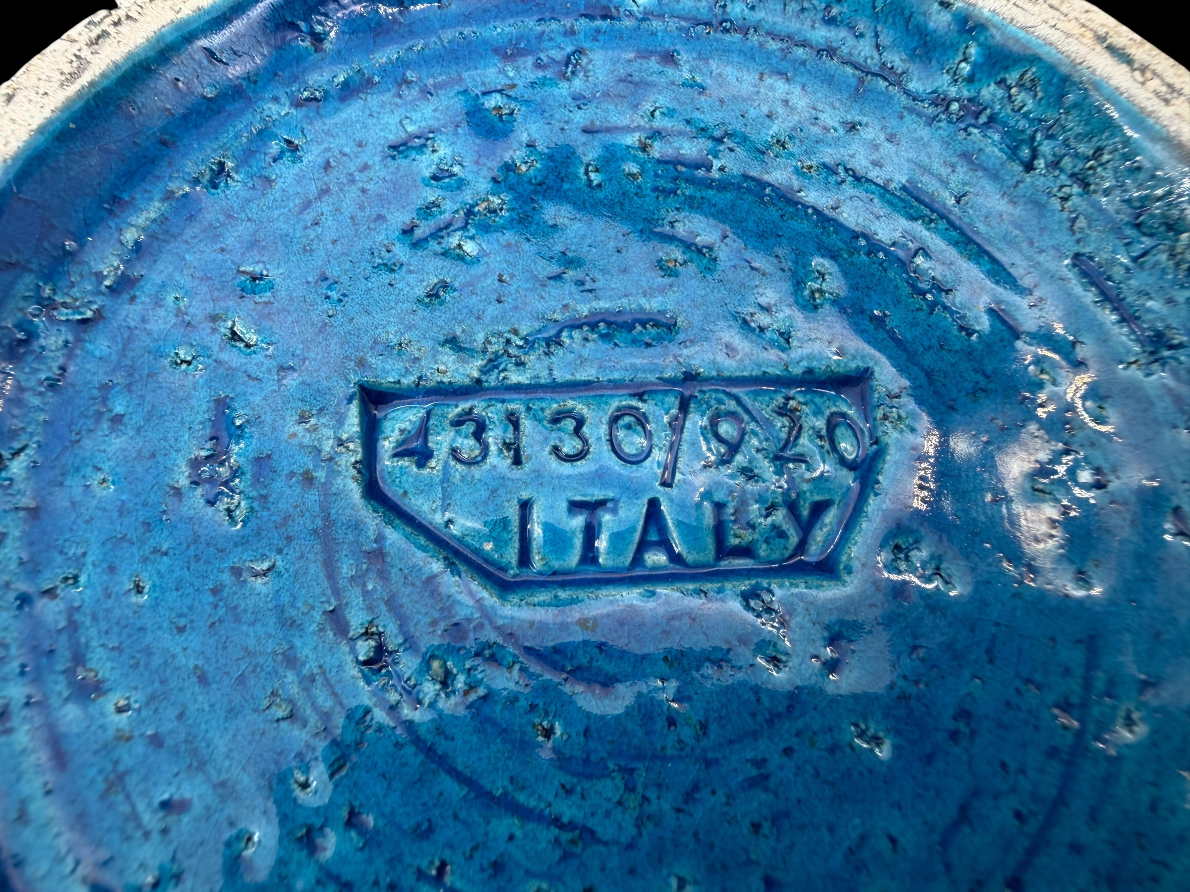 Bitossi,Aldo Londi, rimini blue, skål på fot. - 5