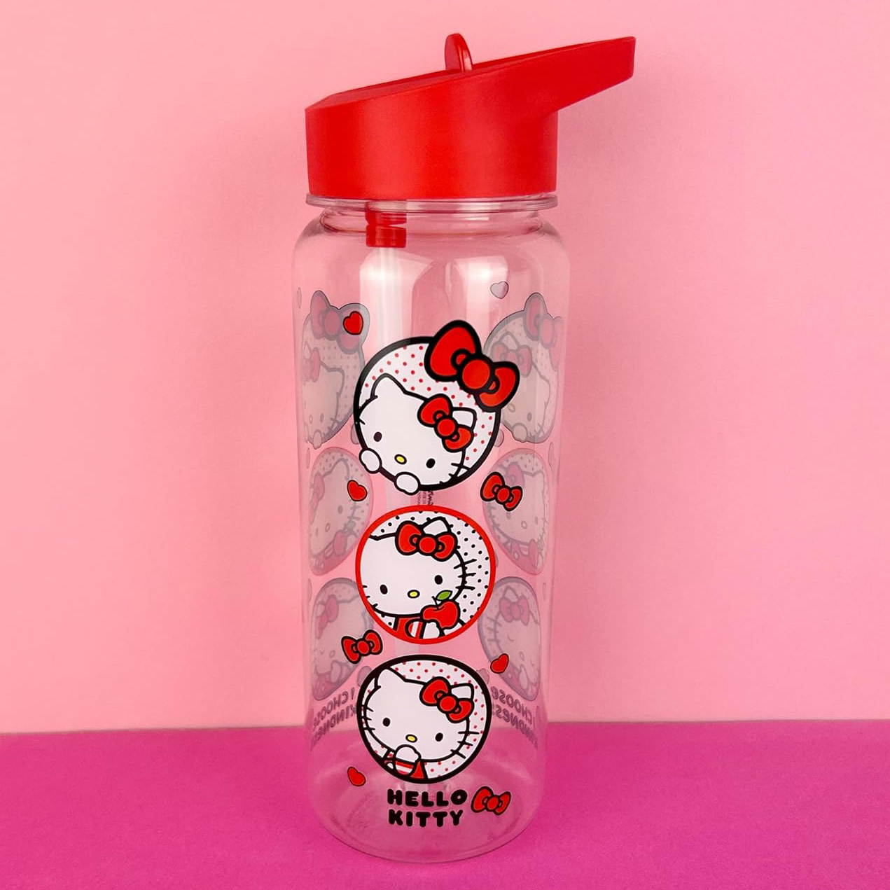 Hello Kitty Vattenflaska 450ml - Hearts & Bows   - 3