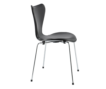 Series 7™ 3107 Chair - In stock - (Front upholstered in Wild Leather, Black) - Fritz Hansen