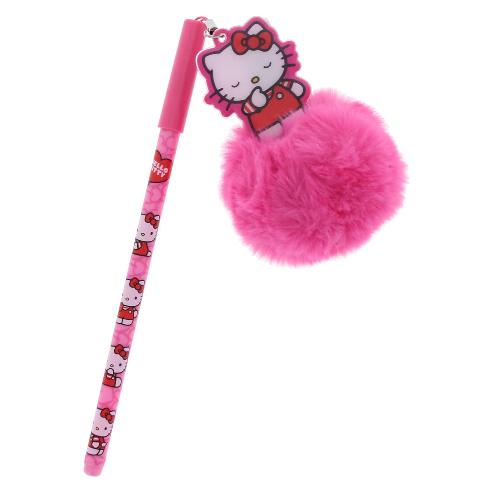 Hello Kitty Kulspetspenna med Rosa Pom Pom Dekoration - Hearts & Bows