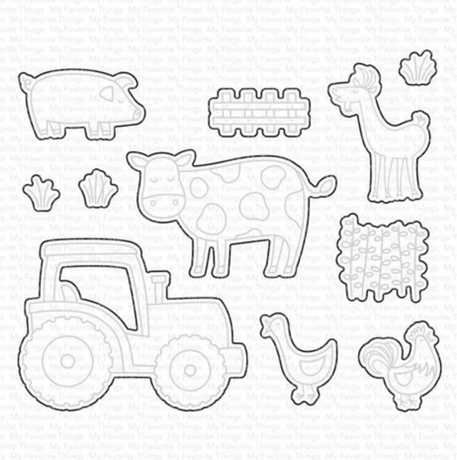 MY FAVORITE THINGS -Farm-tastic Friends STAMP & DIE SET - 2