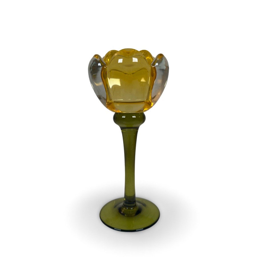 Ljuslykta / Ros / Gul / 18cm