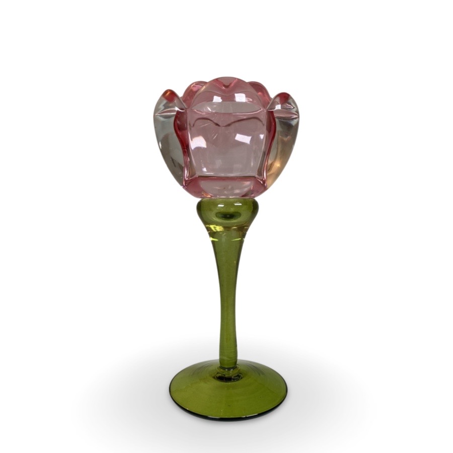 Ljuslykta / Ros / Rosa / H: 21,5cm