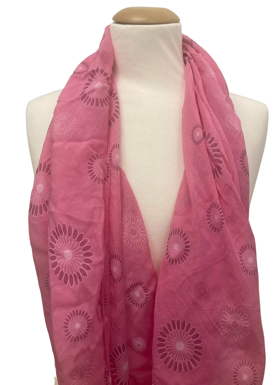 Sjal Ringblommal Rosa