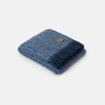 Mohair Pläd Denim & Sky Blue Melange  