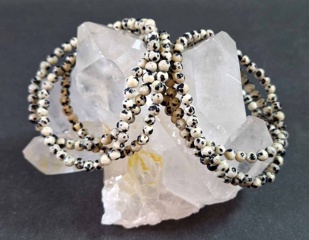 Dalmatiner Jaspis / Dalmatinersten Armband  - 5 mm Pärlor