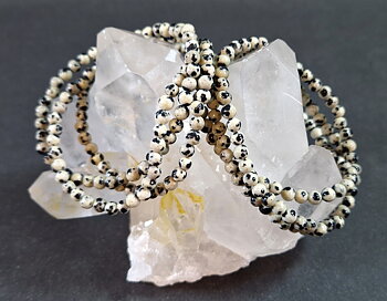 Dalmatiner Jaspis / Dalmatinersten Armband  - 5 mm Pärlor