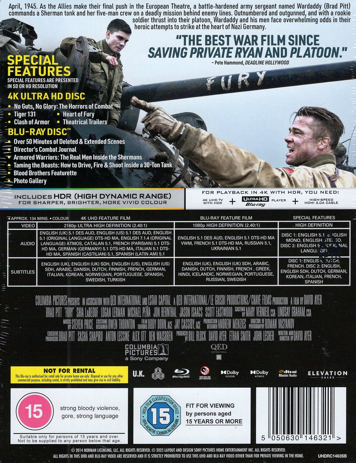 Fury (Steelbook) (4K Ultra HD + Blu-ray) - 2