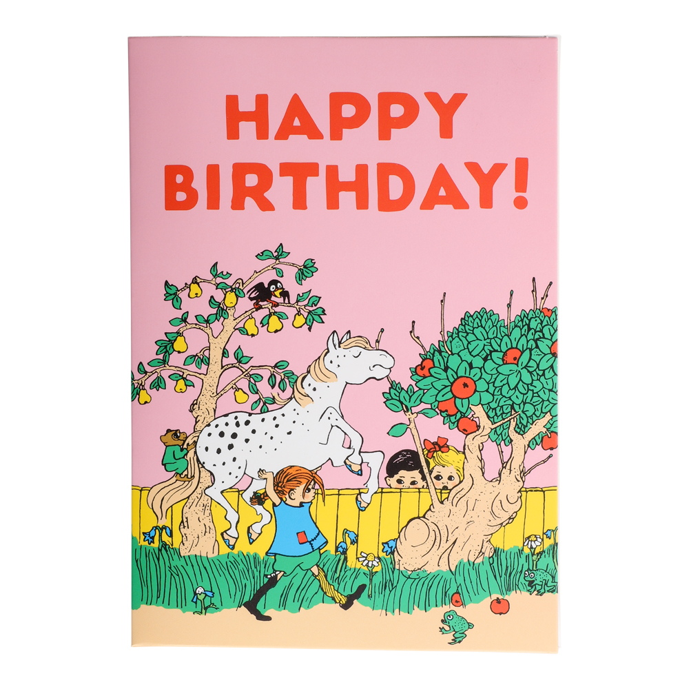 Pippi Födelsedagskort "Happy Birthday"