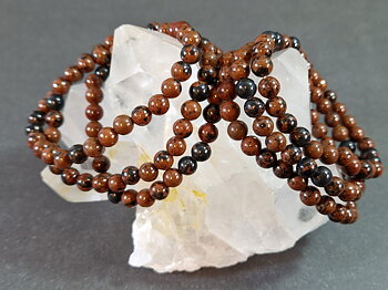Mahogny Obsidian Armband - 6 mm Pärlor