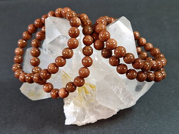 Guldfluss Armband - 6 mm Pärlor