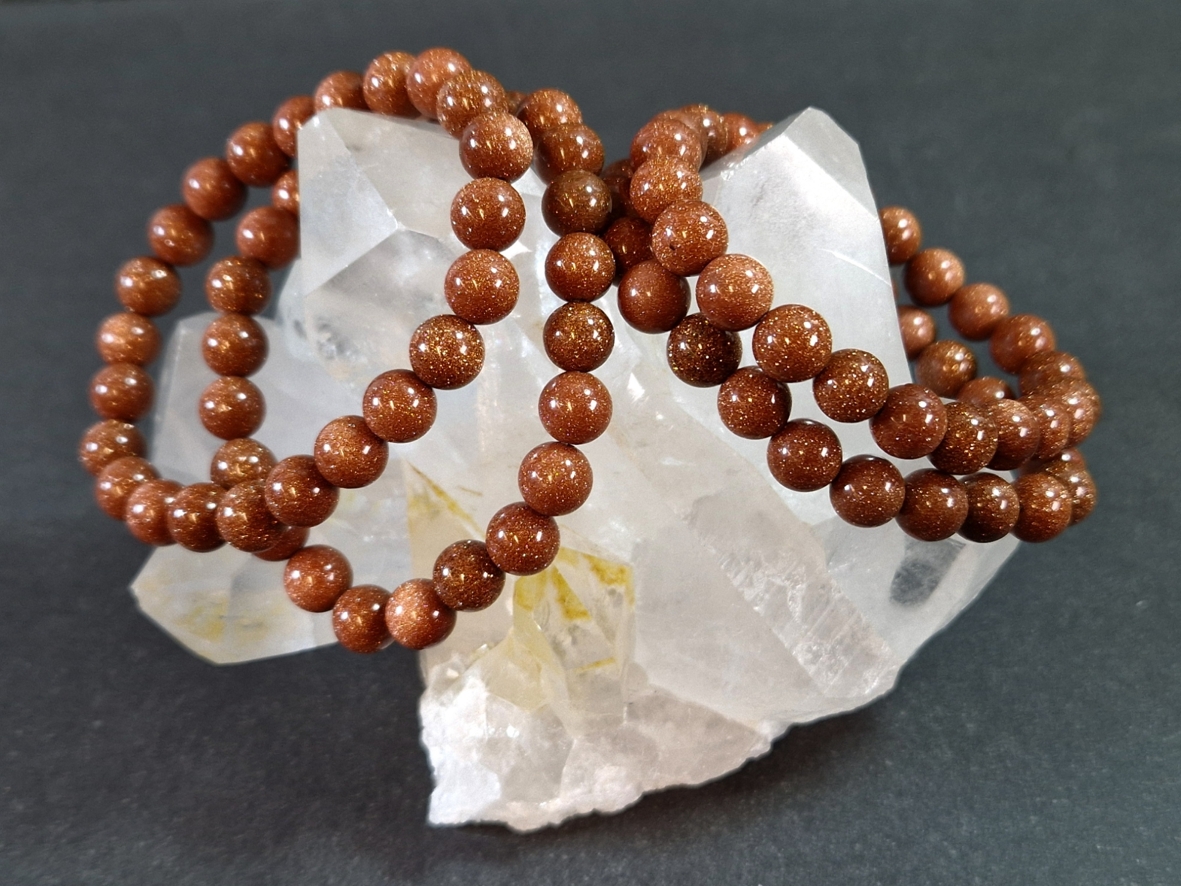 Guldfluss Armband - 8 mm Pärlor