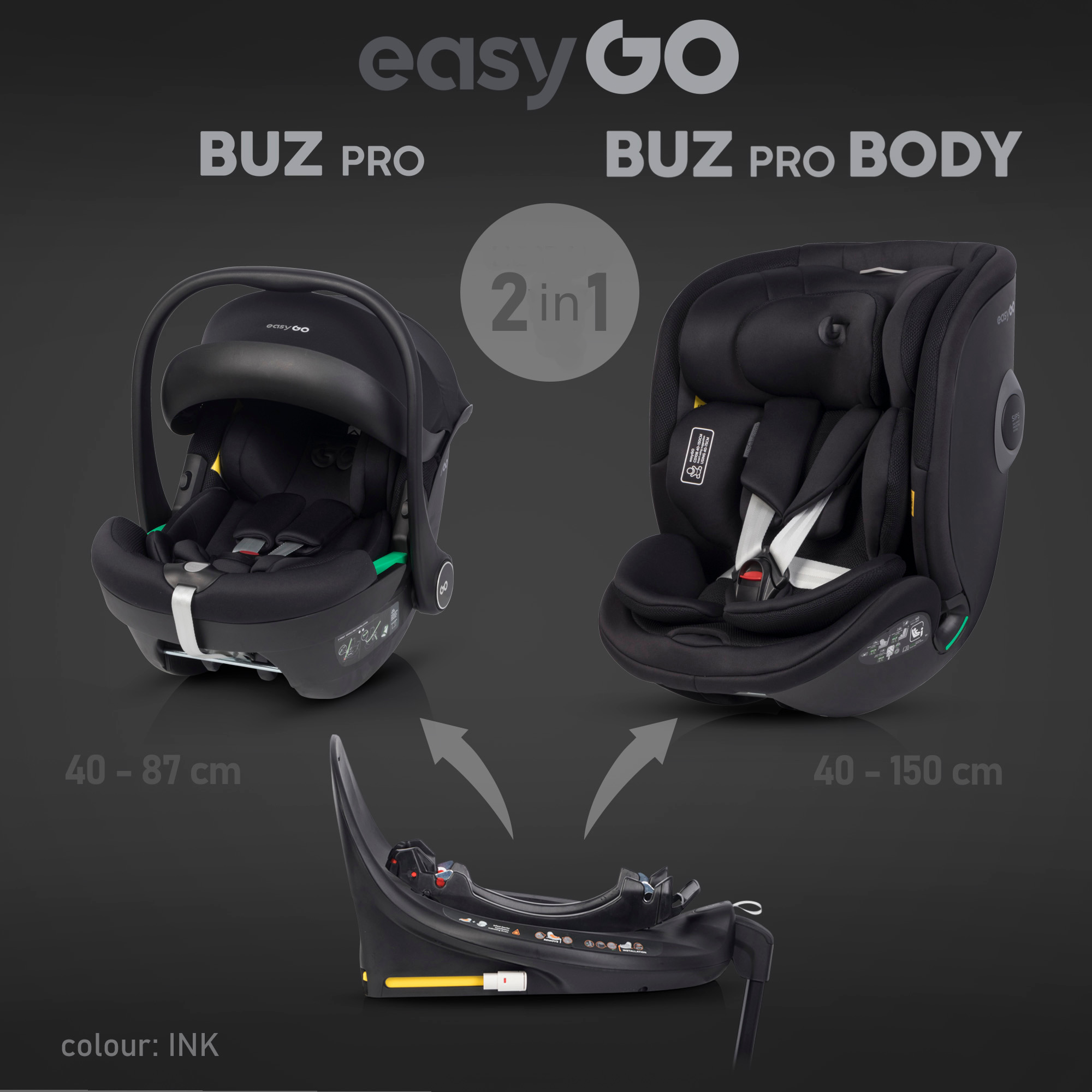 Babyskydd Buz PRO + Buz PRO Body + Isofix bas 360