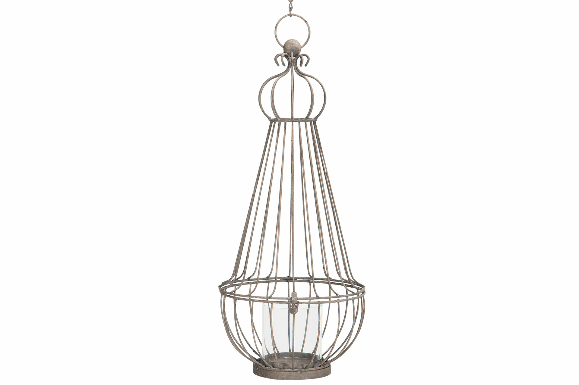 Lantern - Hanging basket - Hanging lantern - Light lantern - Metal - 25x56 cm - 5